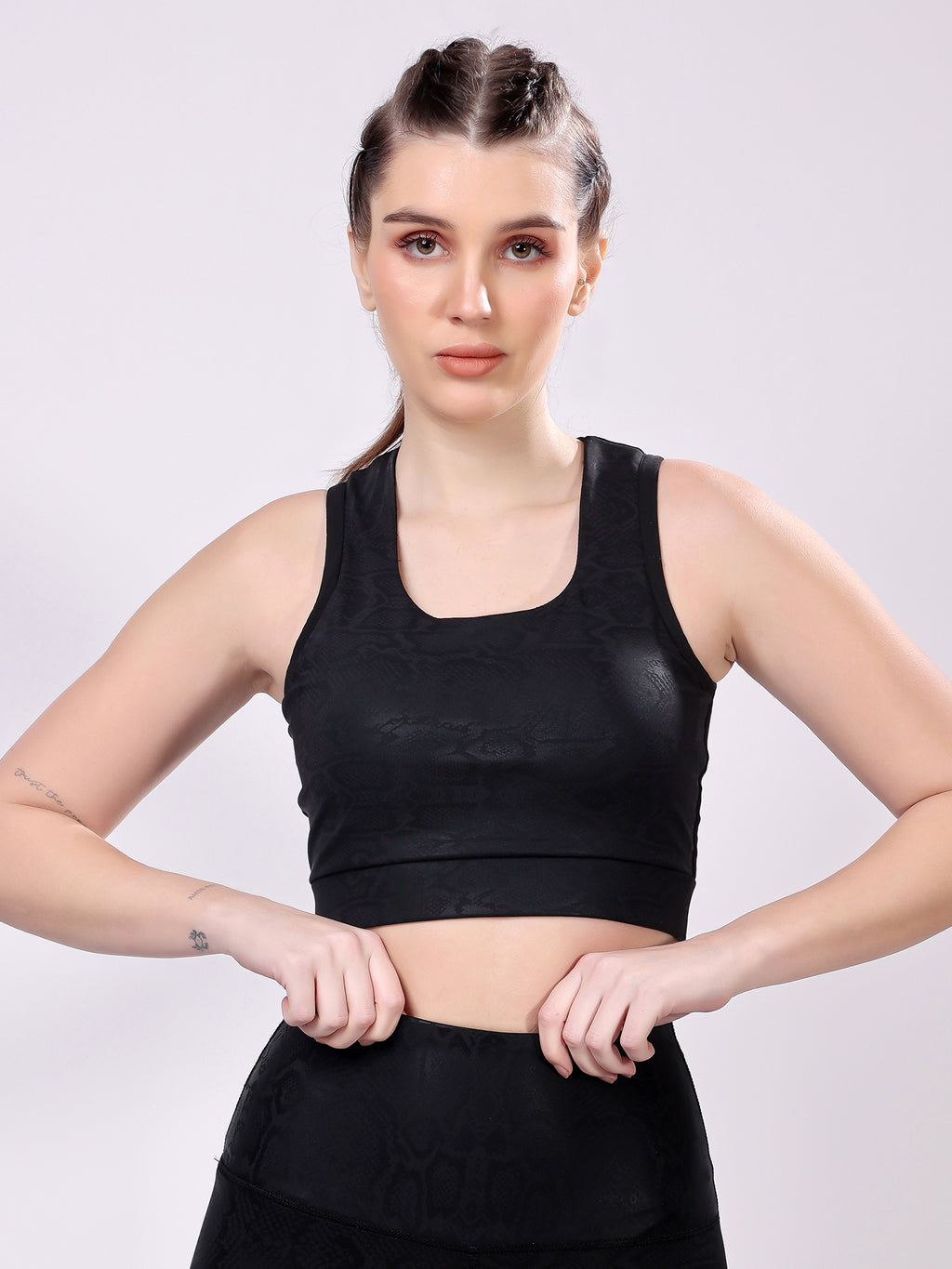 Black Snake Skin Sports Bra