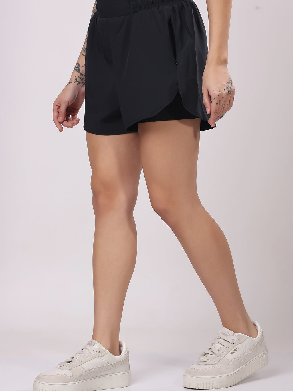Black Dual Shorts – Sleek Design, Max Comfort, Gym Ready