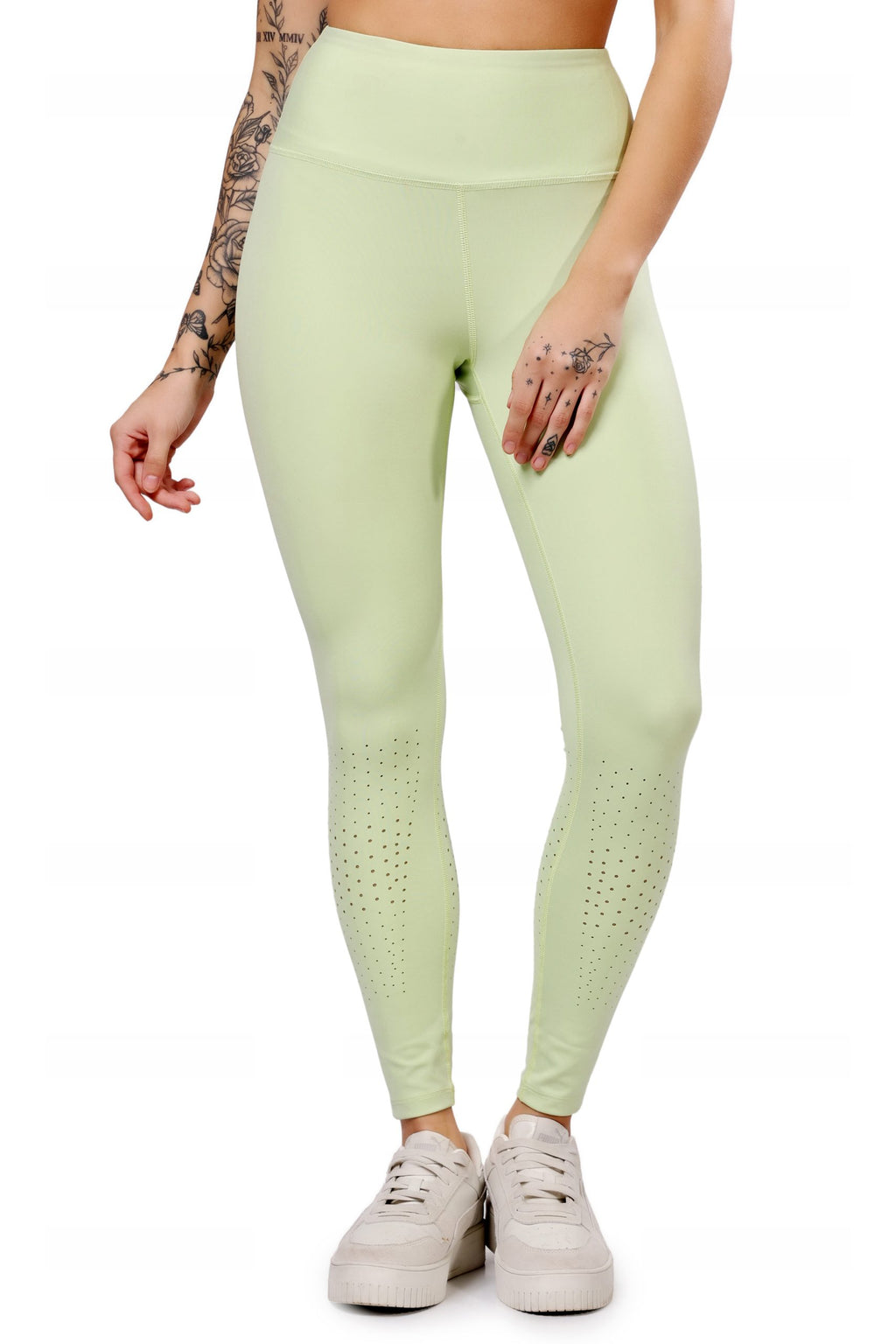 Laser Elaichi Green Leggings – Soft Stretch, Fresh Look, All-Day Comfort