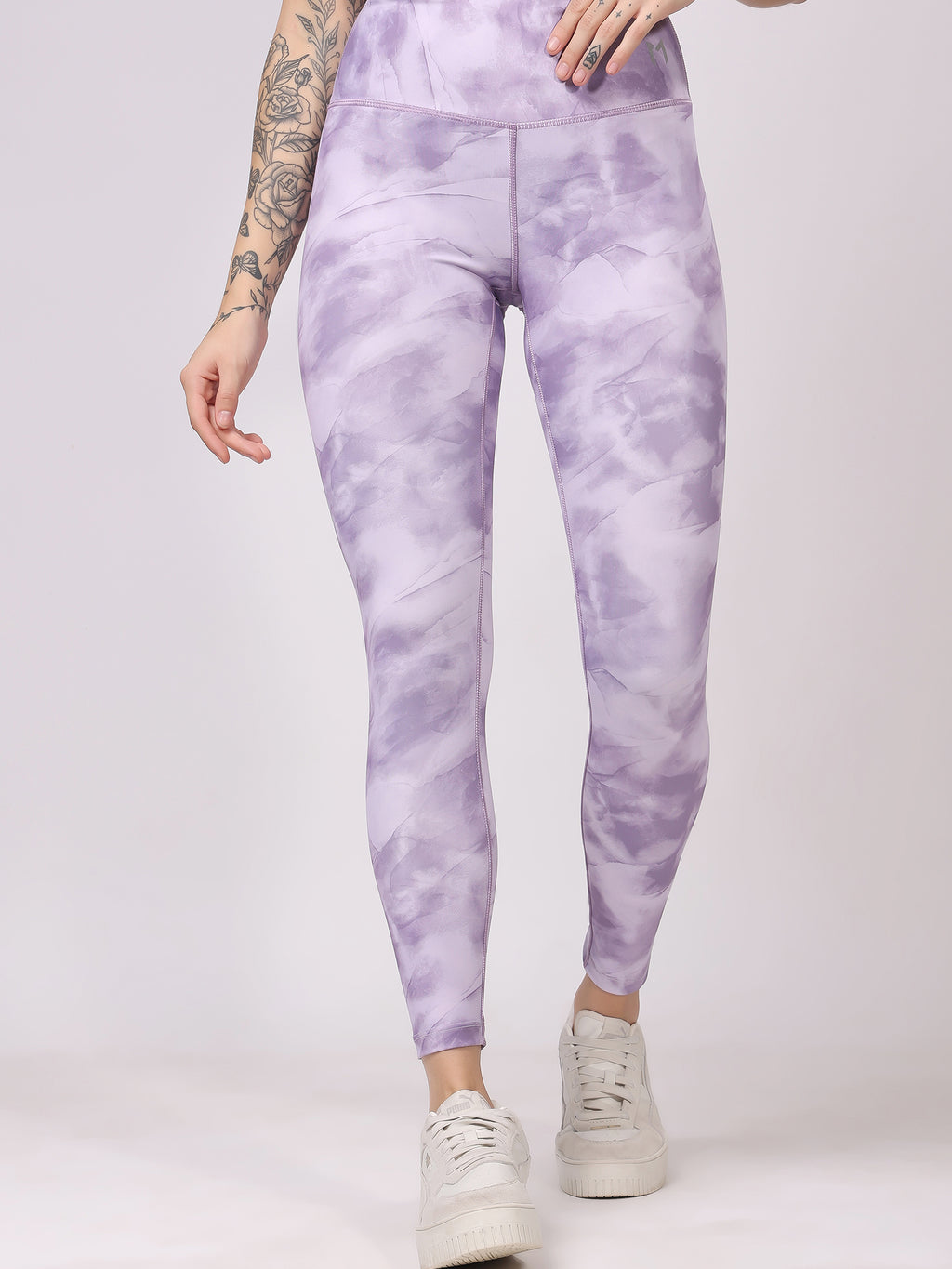 Printed Lavender Leggings – Unique Print, Ultra Soft, High Waist Fit