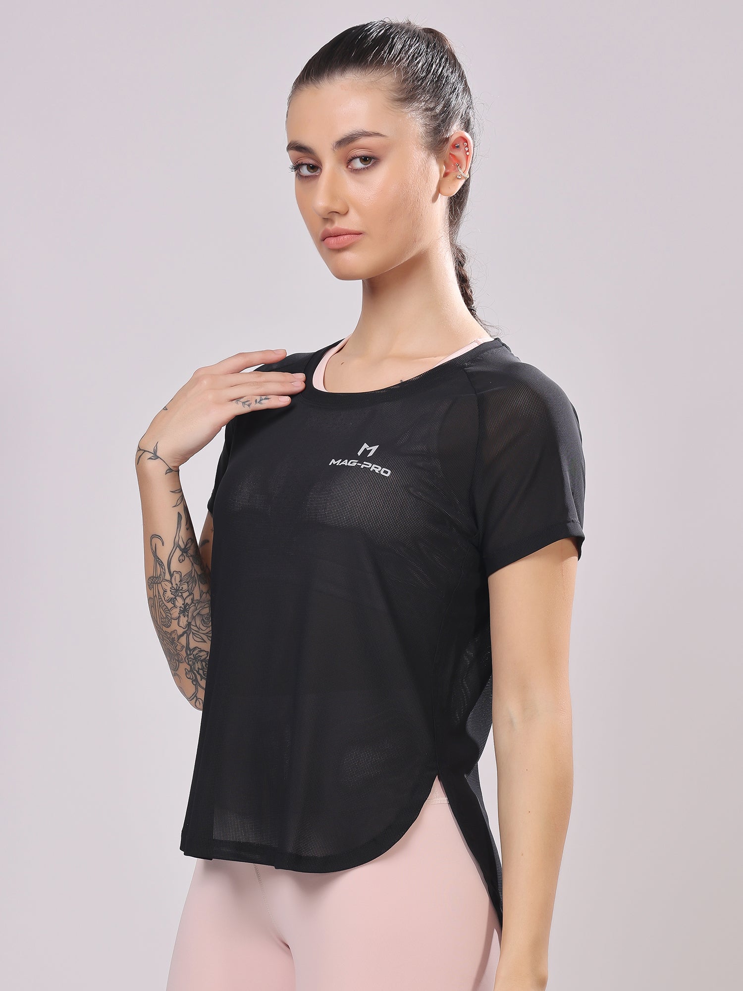 Black Full Mesh Tee – Sleek Design, Full Breathability, Ultimate Comfort