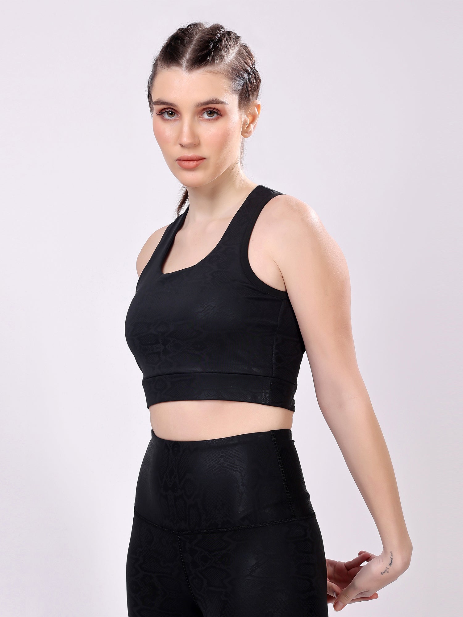 Black Snake Skin Sports Bra