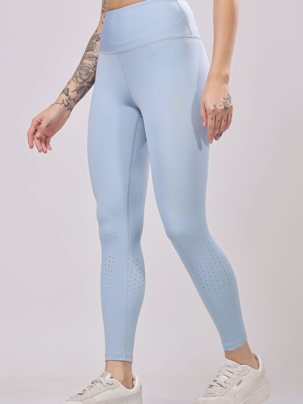Laser Sapphire Blue Leggings – Rich Shade, Ultra Comfort, Sweat Wicking