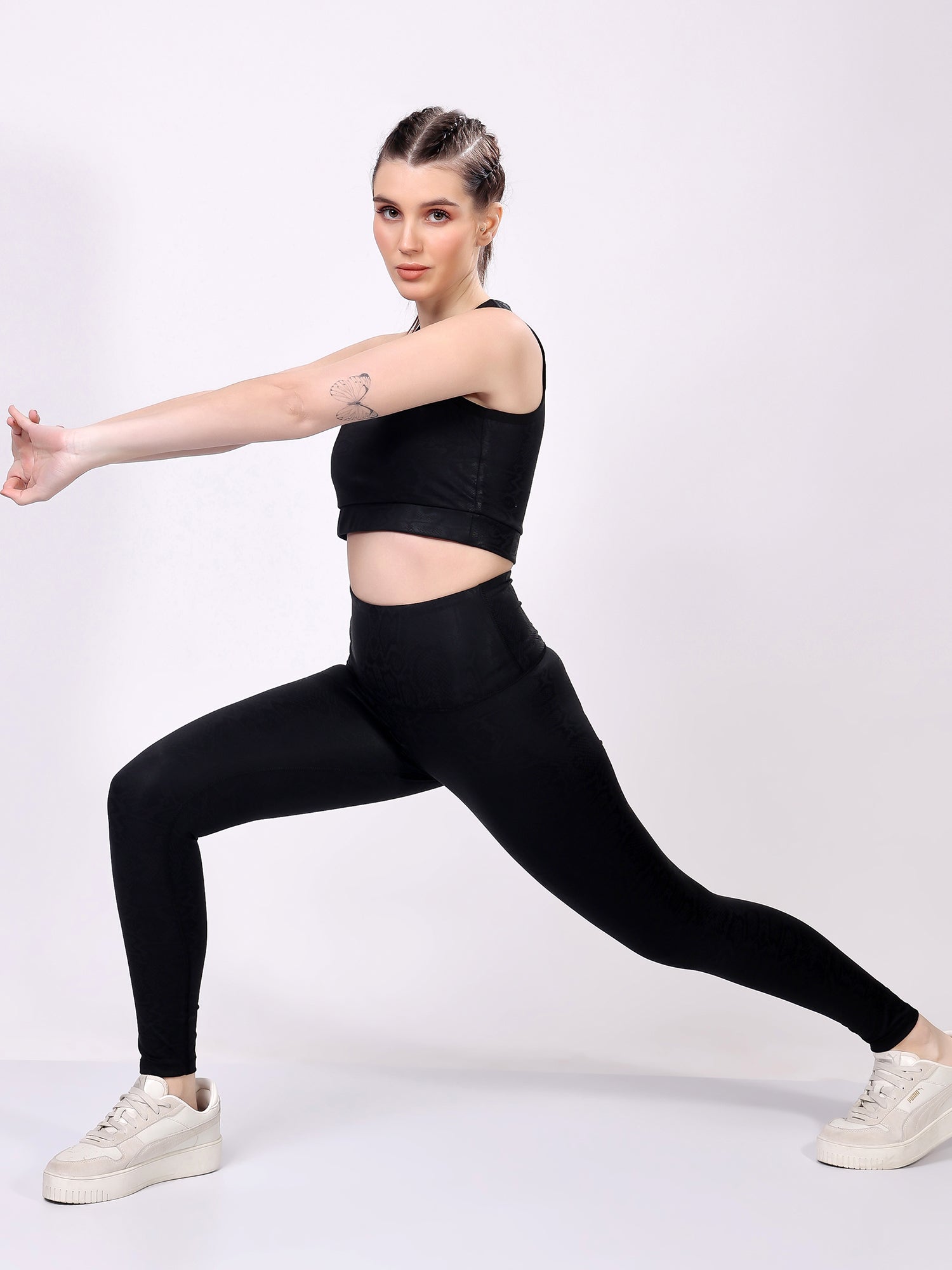 Black Snake Skin Leggings – Stylish Design, Moisture Wicking, Flexible Fit