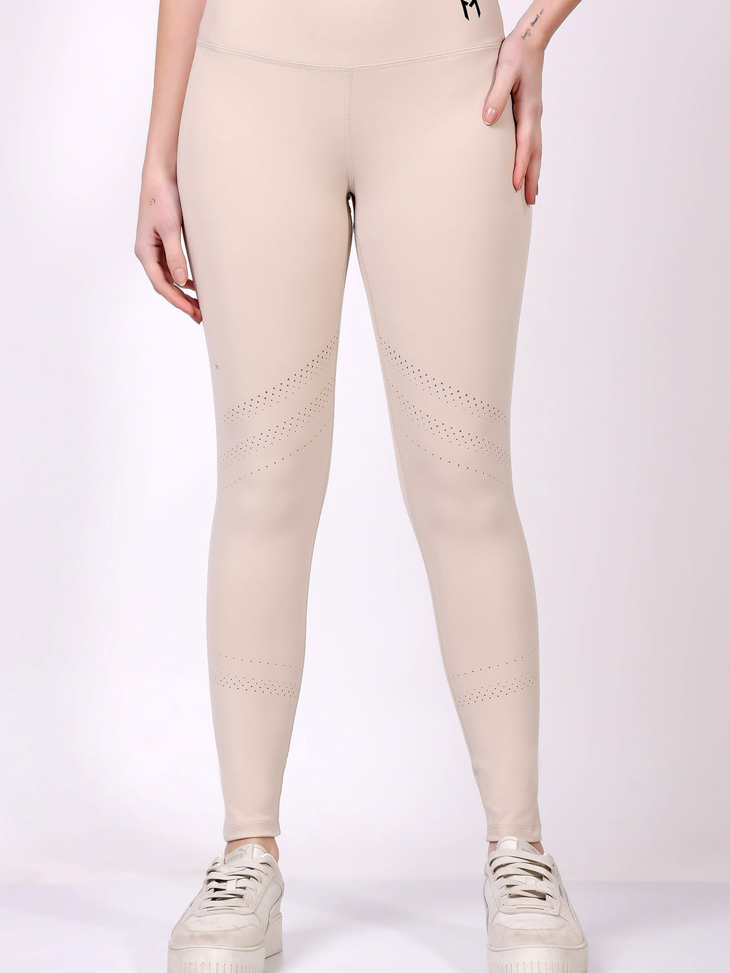 Offwhite Laser Leggings – Sleek Design, All-Day Comfort, Stretchable