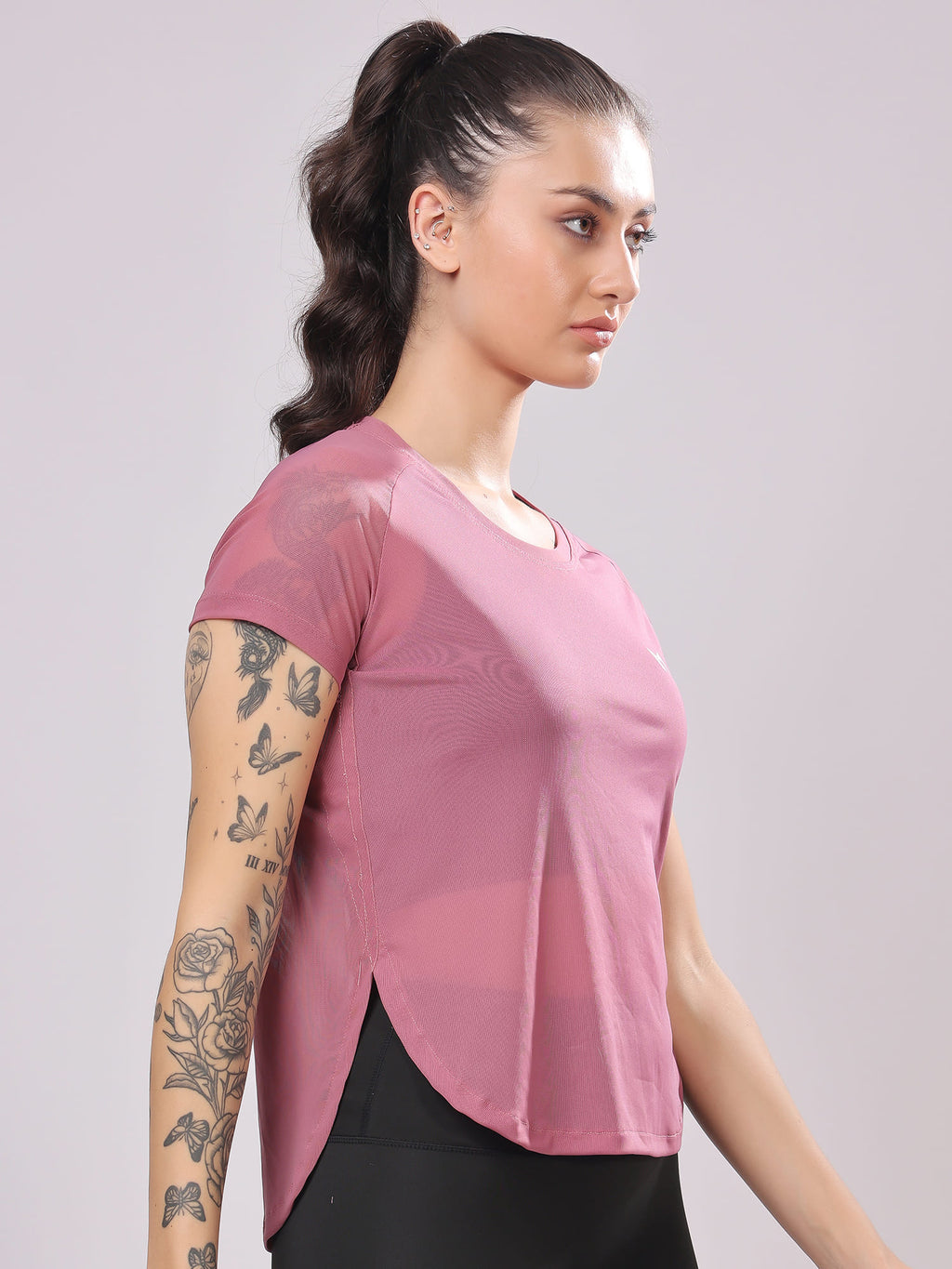 Wine Full Mesh Tee – Trendy Look, Full Breathability, Stay Cool