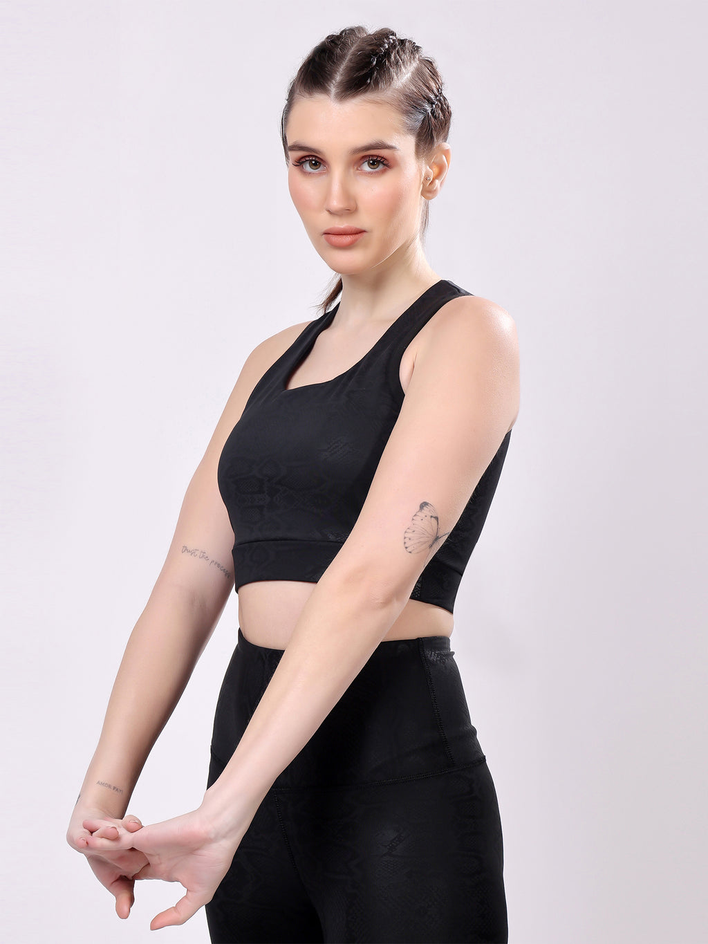 Black Snake Skin Sports Bra