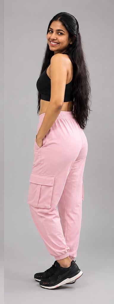 Women’s Soft Pink Cargo Joggers