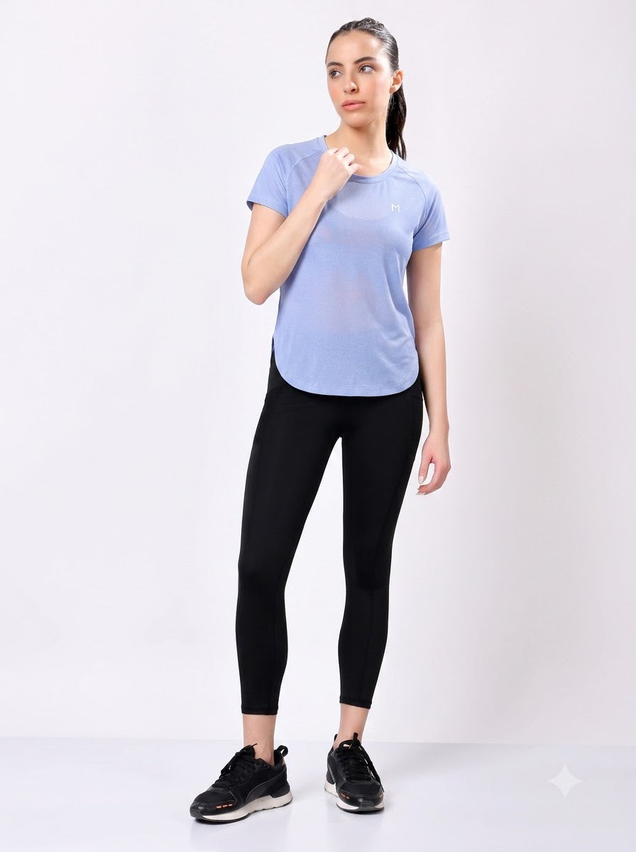 Periwinkle Blue colour mesh tee – Flexible Fit, Breathable Mesh, Stylish Comfort