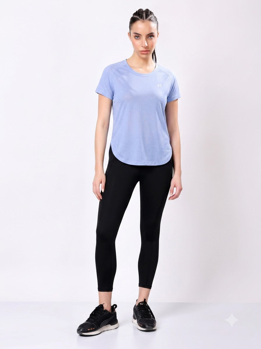Periwinkle Blue colour mesh tee – Flexible Fit, Breathable Mesh, Stylish Comfort