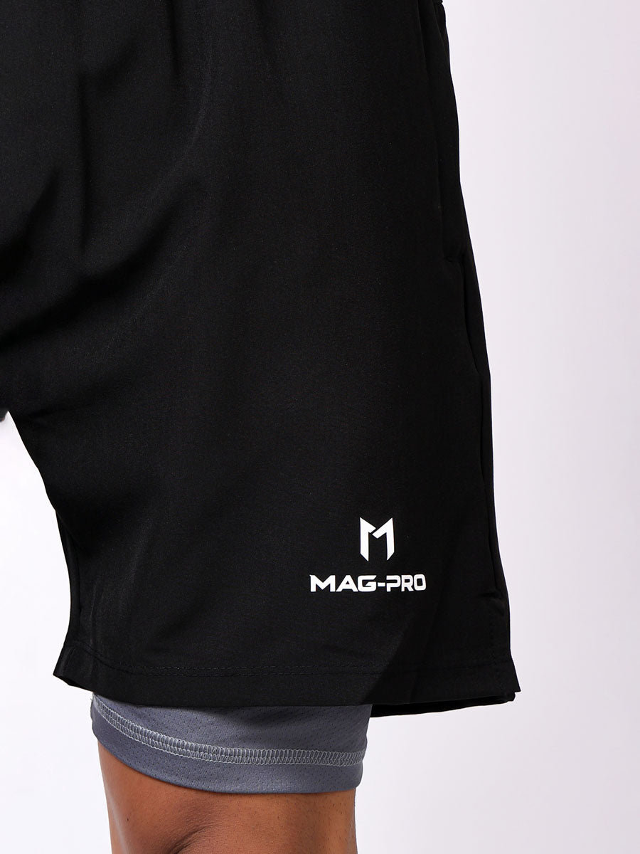 Black Dual Running Shorts – Sweat Wicking, Double Layered, All Day Comfort
