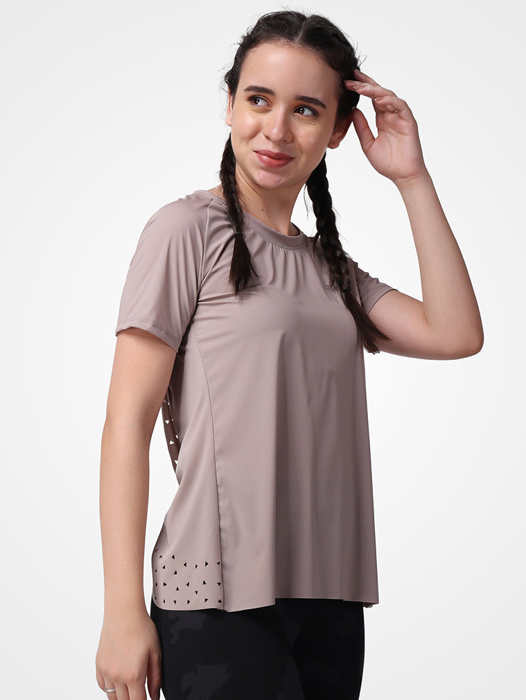 Feather Feel Smokey Taupe Laser Tee