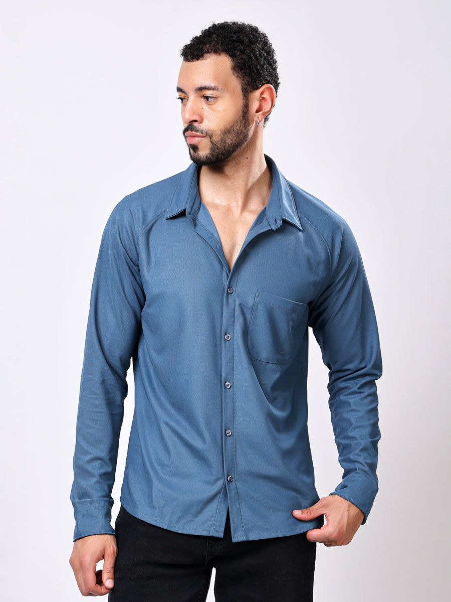 All Day Blue Shirt – Slim Fit, Ultra Stretch, Wrinkle Free