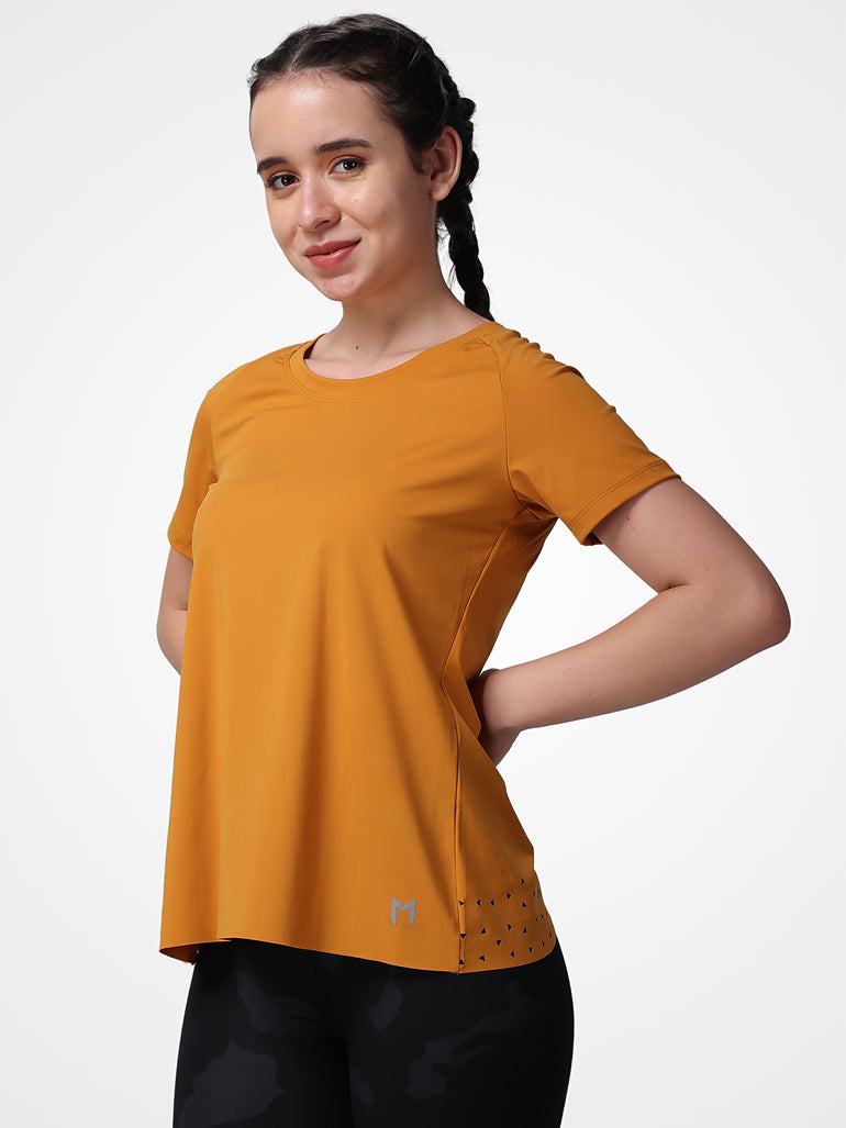 Feather Feel Ochre Yellow Laser Tee