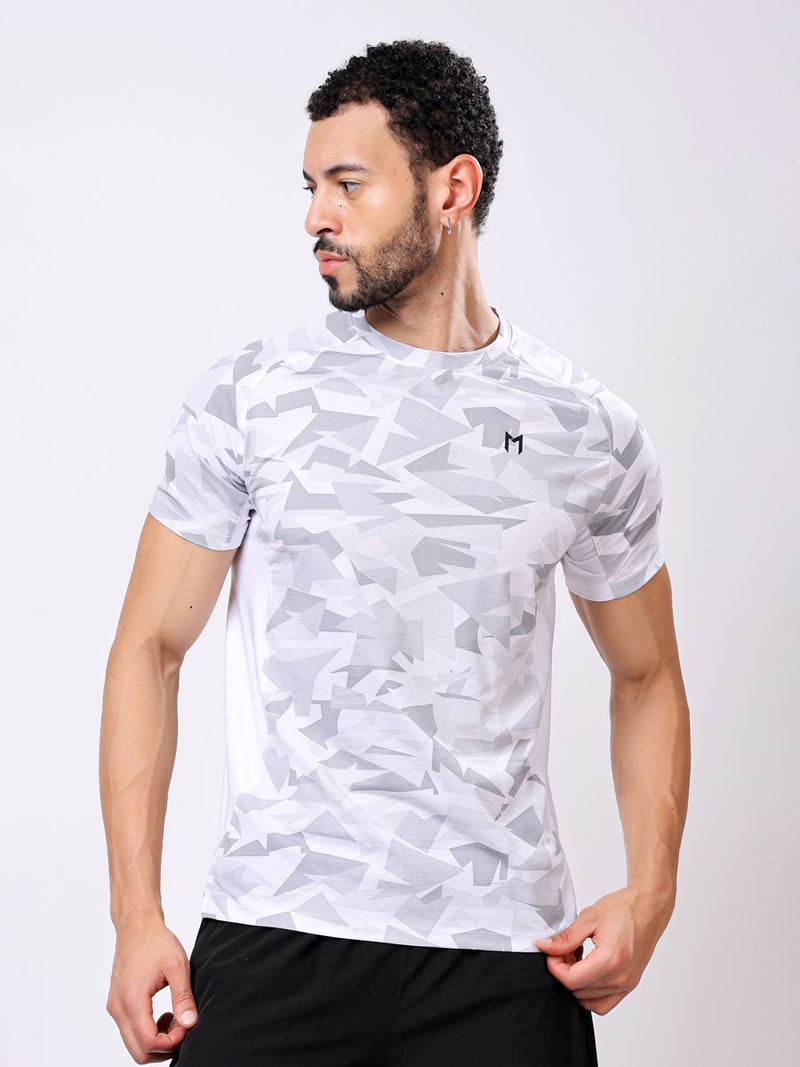 Men’s White Printed T-Shirt – Ultra-Soft, Sleek Look, Everyday Comfort