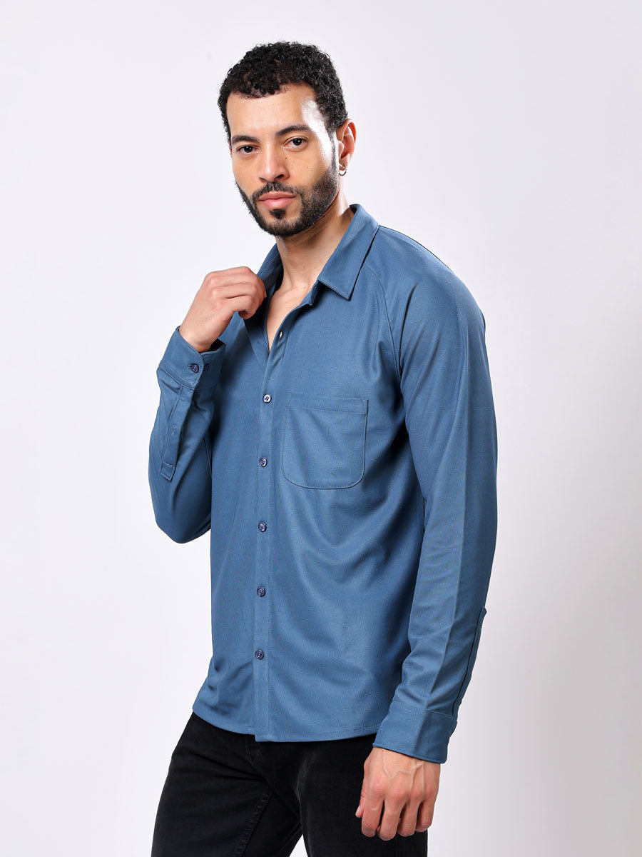 All Day Blue Shirt – Slim Fit, Ultra Stretch, Wrinkle Free