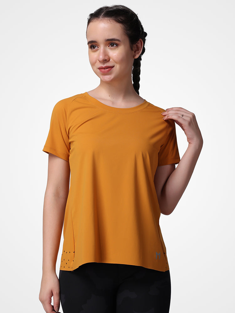 Feather Feel Ochre Yellow Laser Tee