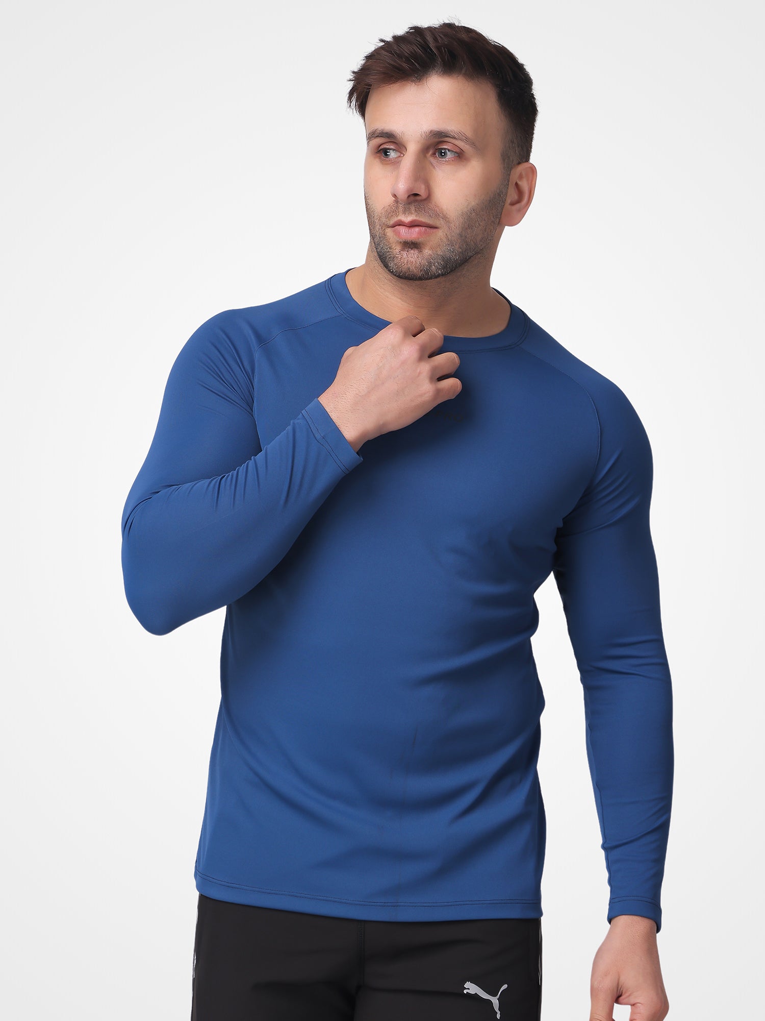 Plain Ultramarine Blue RoundNeck Full Sleeve Tee