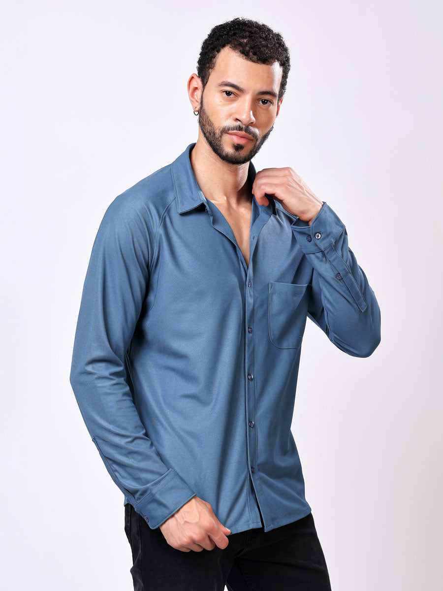 All Day Blue Shirt – Slim Fit, Ultra Stretch, Wrinkle Free