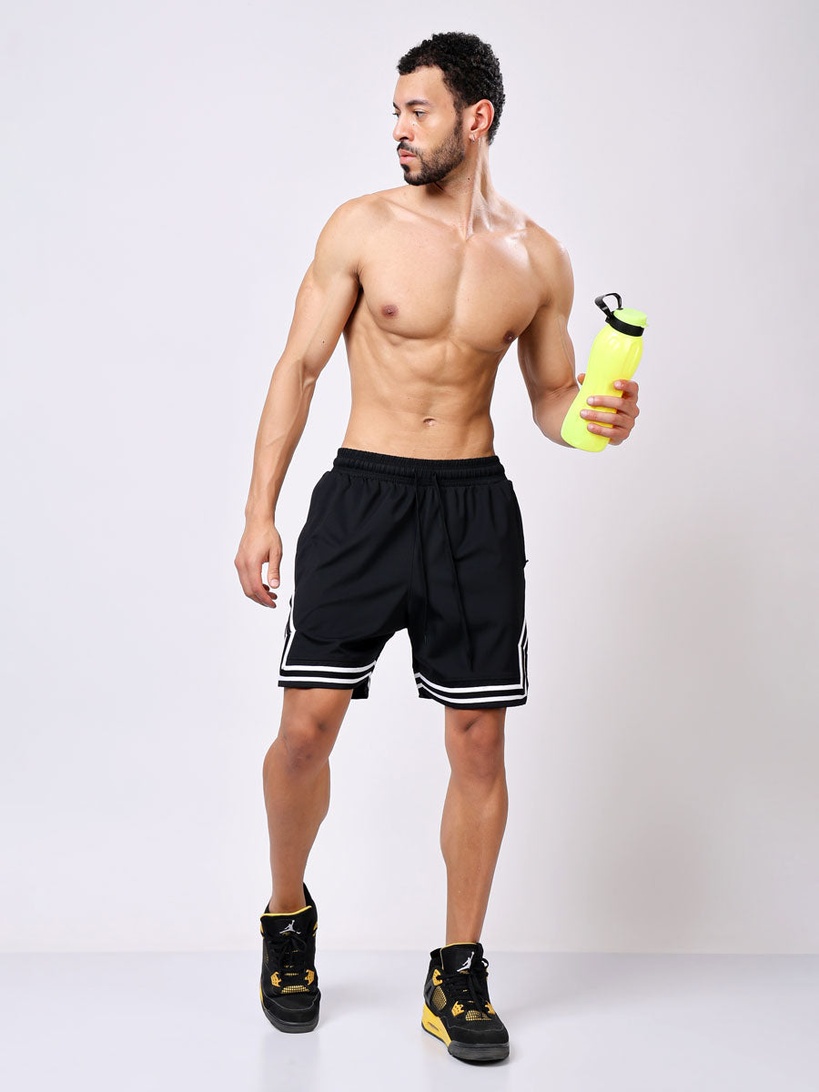 Black Loose Fit Shorts – Breathable Fabric, Relaxed Comfort, Everyday Essential