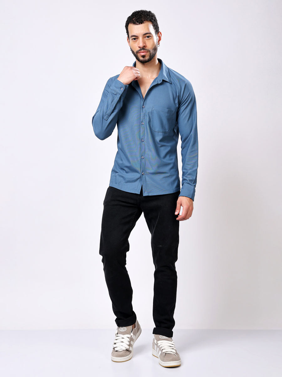 All Day Blue Shirt – Slim Fit, Ultra Stretch, Wrinkle Free