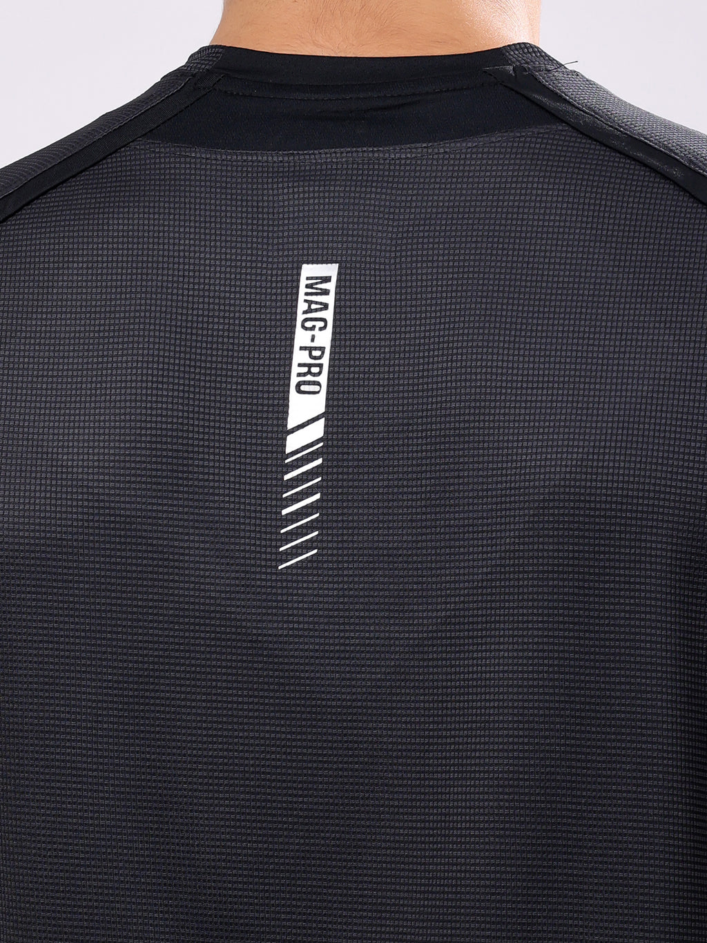 Plain Charcoal Black Round­Neck Tee