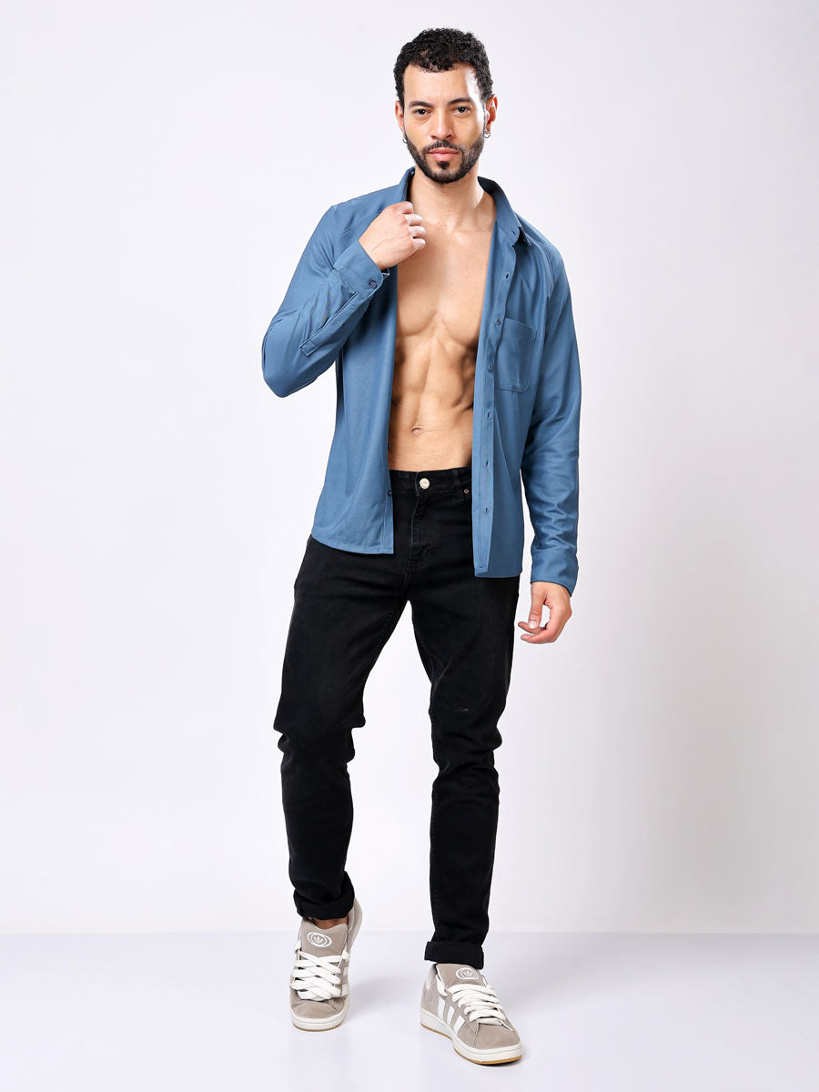 All Day Blue Shirt – Slim Fit, Ultra Stretch, Wrinkle Free