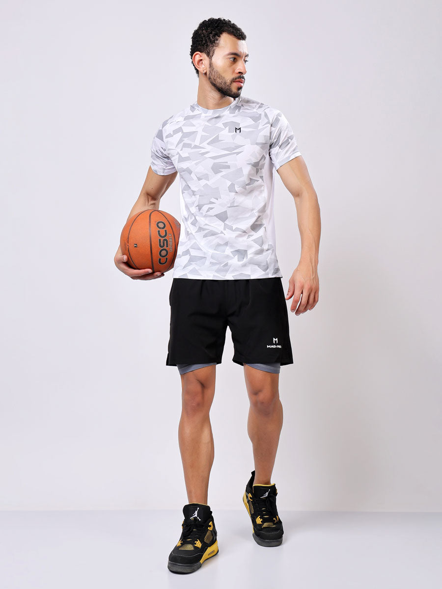 Men’s White Printed T-Shirt – Ultra-Soft, Sleek Look, Everyday Comfort
