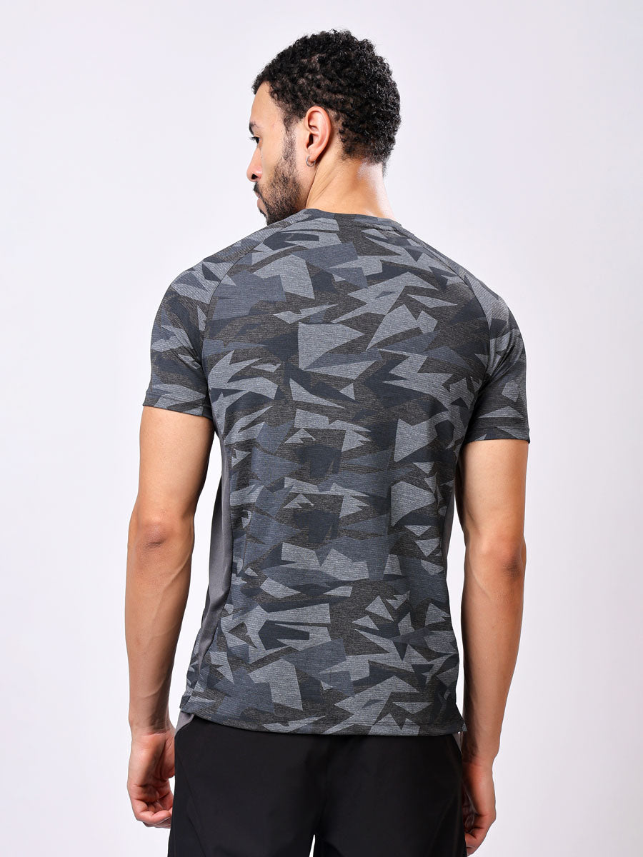 Men’s Grey Printed T-Shirt – Ultra-Soft, Lightweight, Modern Look