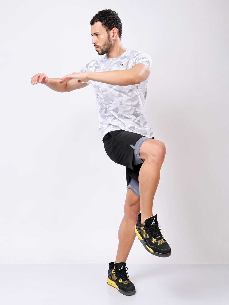 Black Dual Running Shorts – Sweat Wicking, Double Layered, All Day Comfort