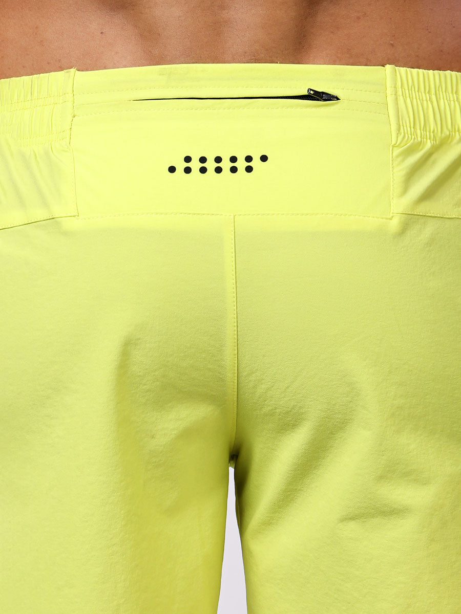 Neon Green Fitted Shorts – Breathable Fabric, Side Pocket, Comfortable Fit