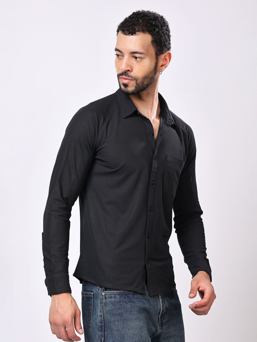 All Day Black Shirt – Wrinkle-Free, Ultra-Stretch, Effortless Style