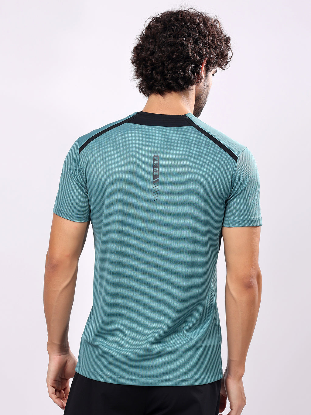 Plain Pine Green Round­Neck Tee