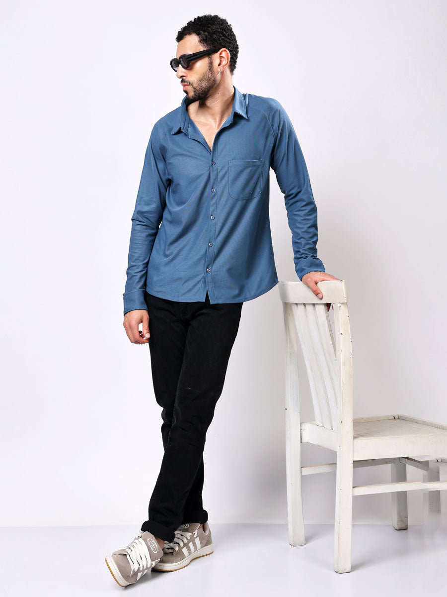 All Day Blue Shirt – Slim Fit, Ultra Stretch, Wrinkle Free