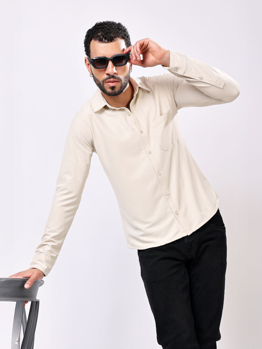 All Day Off White Shirt – Soft Touch, Wrinkle Free, Ultra Stretch