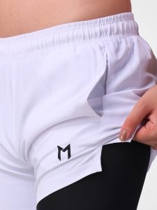 White Dual Shorts – Feather Light, Fresh Feel, Versatile Style - Image 2