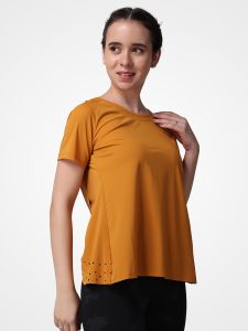 Feather Feel Ochre Yellow Laser Tee - Image 3