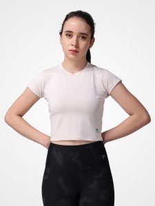 Stretch & Crop Off White Top - Image 2