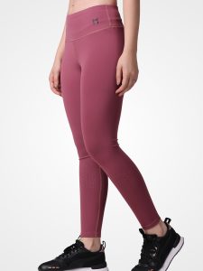 Wine High Waist Endurance Laser Leggings - Image 2