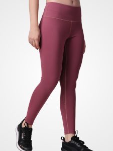 Wine High Waist Endurance Laser Leggings - Image 3