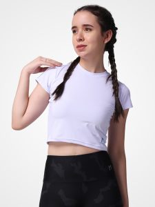 Stretch & Crop Lavender Top - Image 2