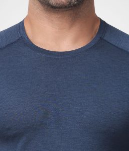 Plain Navy Blue Round­Neck Tee - Image 8