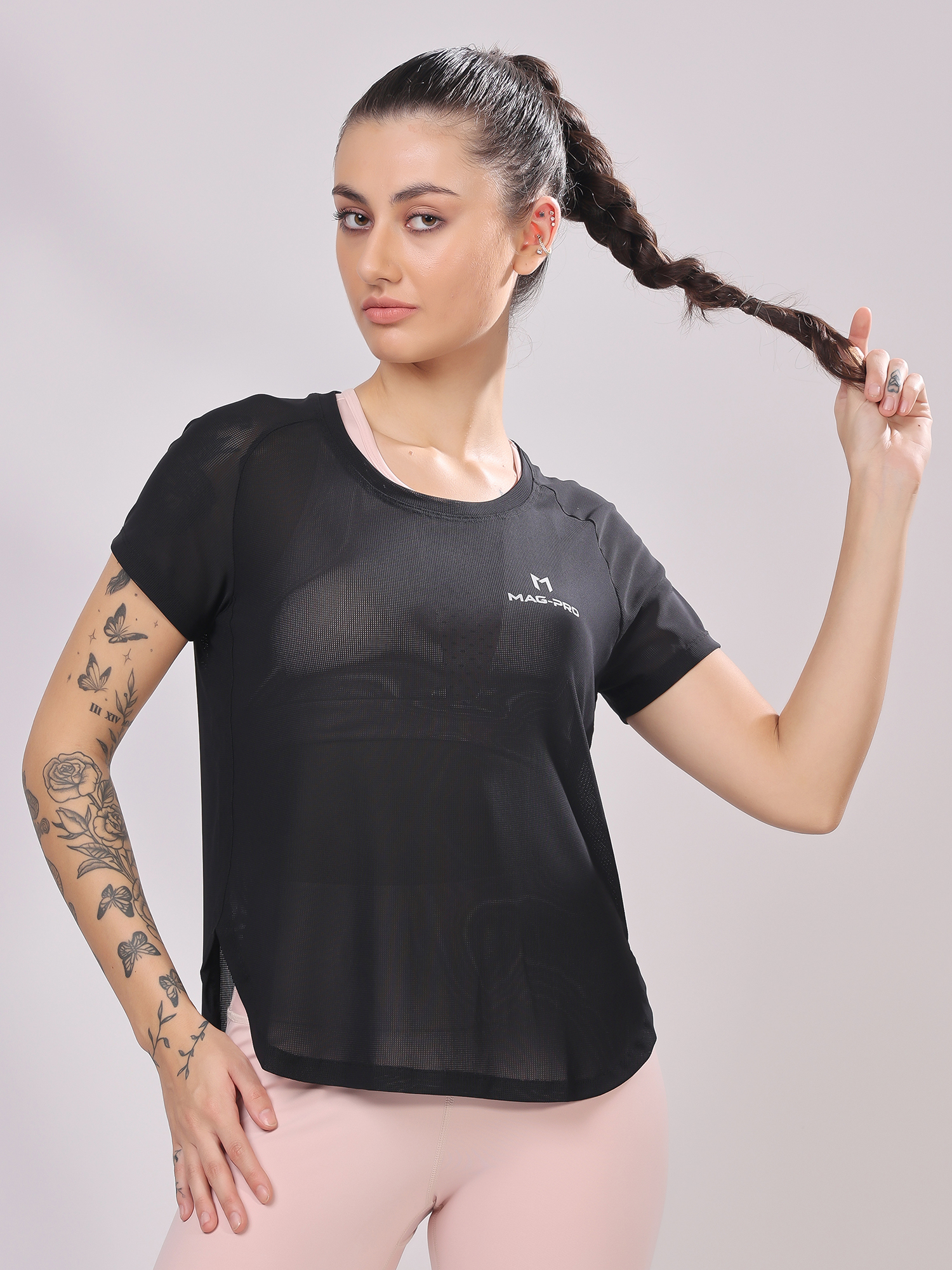 Black Full Mesh Tee – Sleek Design, Full Breathability, Ultimate Comfort