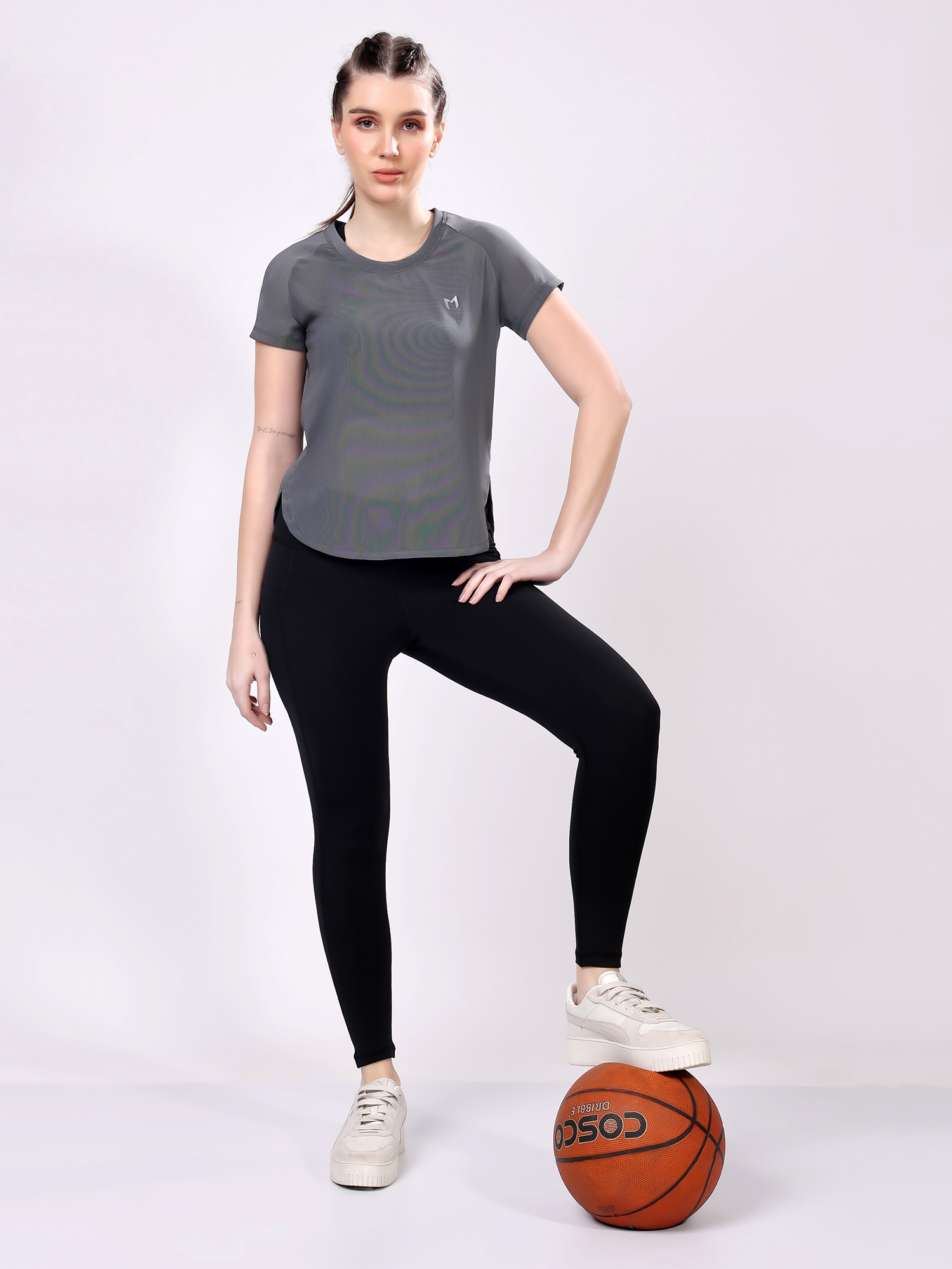 Grey Full Mesh Tee – Soft Touch, 100% Breathable, Comfortable Fit